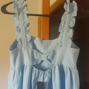 Brand New Babydoll Tank with Bow Back Cutout